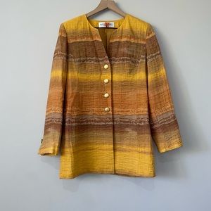 Weinberg Paris Vintage yellow button down multi colored blazer